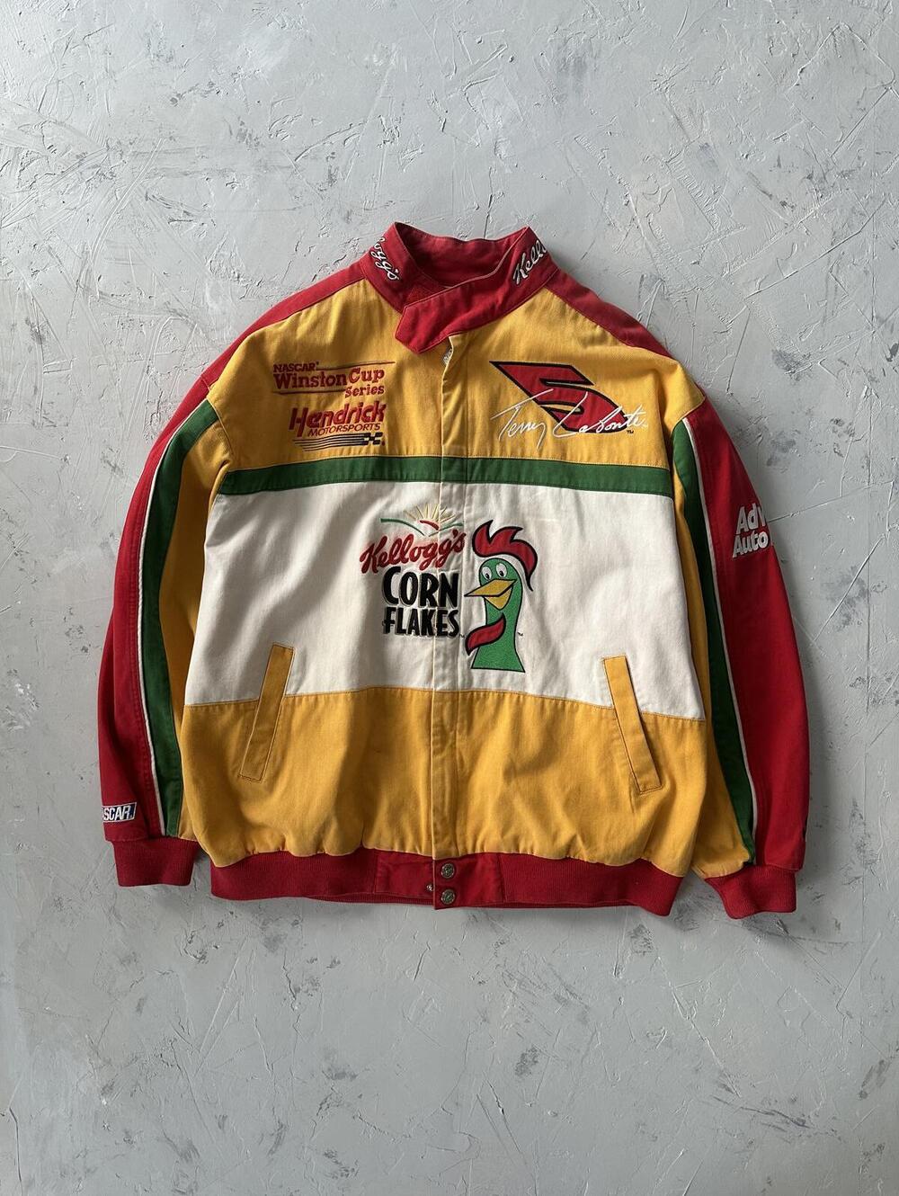 Vintage Kelloggs Corn Flakes Chase Authentics Nascar jacket